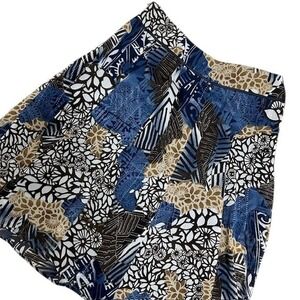 Tribal Brand Patchwork Print Midi Skirt A-Line‎ Flared Bohemian Style Sz 8